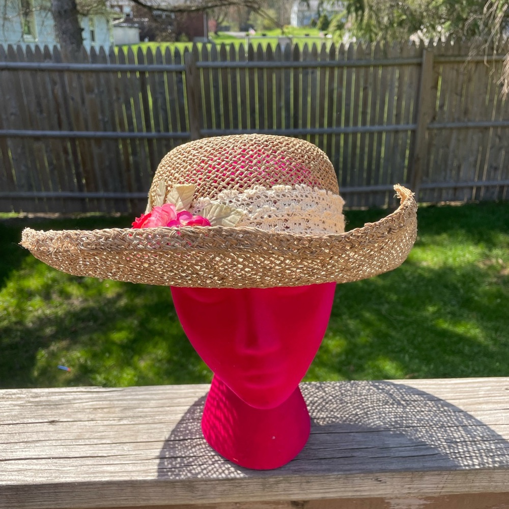 Vintage Straw Kentucky Derby Hat Gem